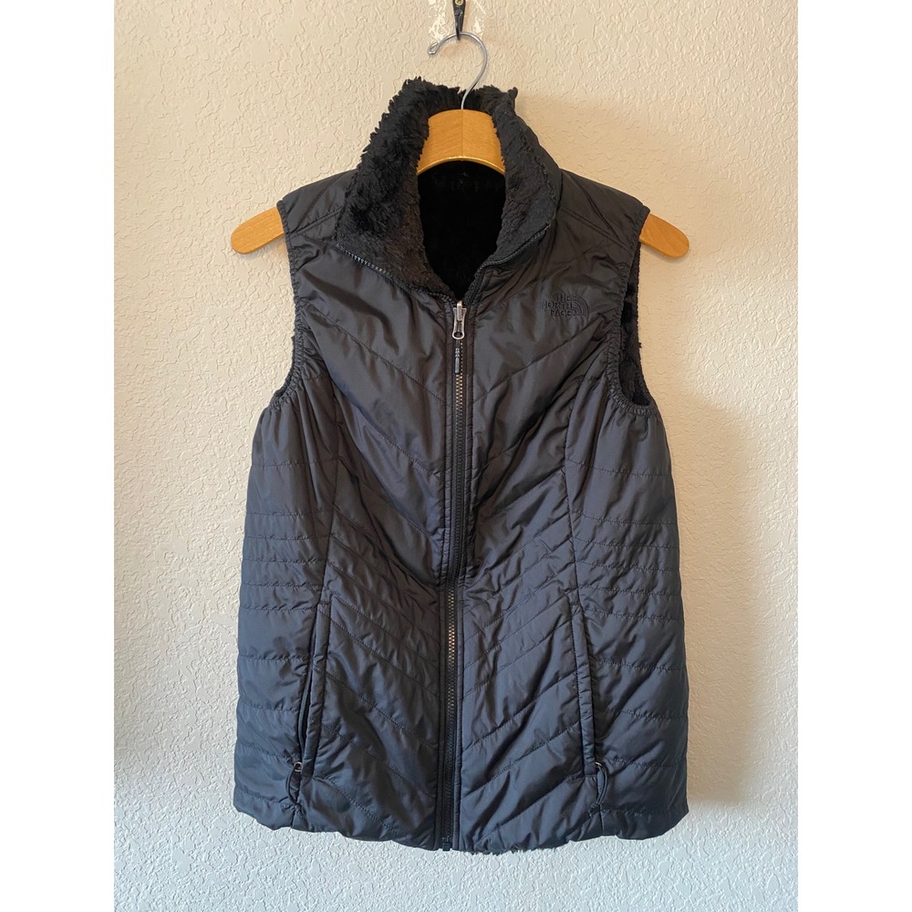 The North Face Reversible Fleece Vest Puffer Quilted Black Medium